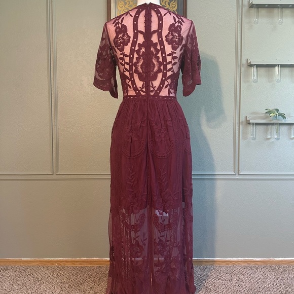 Altar'd State Marionette Deep Burgundy Maxi Dress - Picture 2 of 8